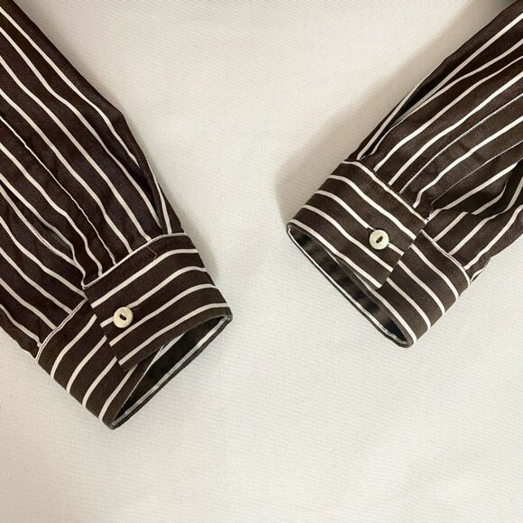 Striped Button Down Shirt - Black and White - Picture 7 of 9